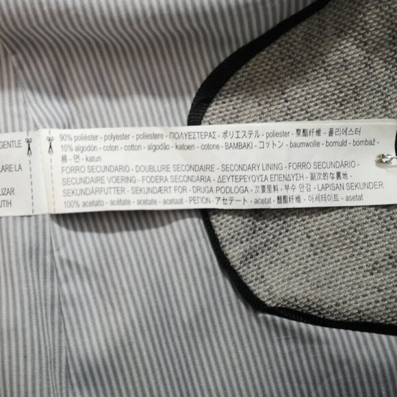 Zara Basics Collection Ladies Size 4 Grey & Beige Lined Tab Collar Blazer - Picture 6 of 11